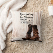 パーソナライズされた誕生ピロー長靴の田舎の田舎風 クッション (ブランケット)