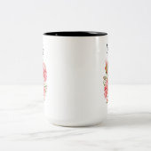 パーソナライズされた誕生フラワーマグ – 名前をカスタムするフローラ ツートーンマグカップ (中央)