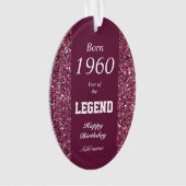 パーソナライズされた誕生年の誕生日オーナメントプレゼント オーナメント (正面)