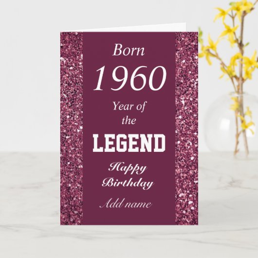 パーソナライズされた誕生年誕生日カード カード (黄色い花)