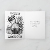 パーソナライズされた誕生日とカラーリングページ カード (内部)