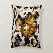 パーソナライズされた誕生日の贈り結婚物 アクセントクッション (裏面(縦))