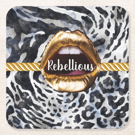 パーソナライズされた誕生日の贈り結婚物 スクエアペーパーコースター (正面)