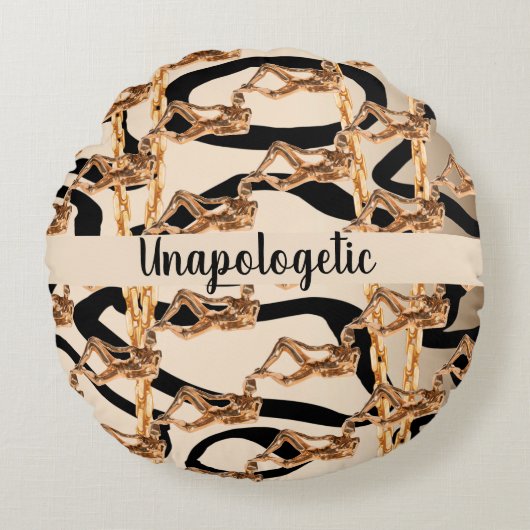 パーソナライズされた誕生日の贈り結婚物 ラウンドクッション (正面)