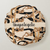 パーソナライズされた誕生日の贈り結婚物 ラウンドクッション (裏面)