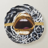 パーソナライズされた誕生日の贈り結婚物 ラウンドクッション (裏面)