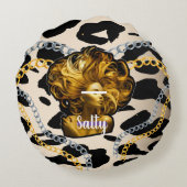 パーソナライズされた誕生日の贈り結婚物 ラウンドクッション (裏面)