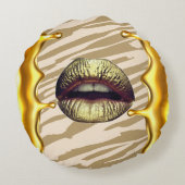 パーソナライズされた誕生日の贈り結婚物 ラウンドクッション (裏面)