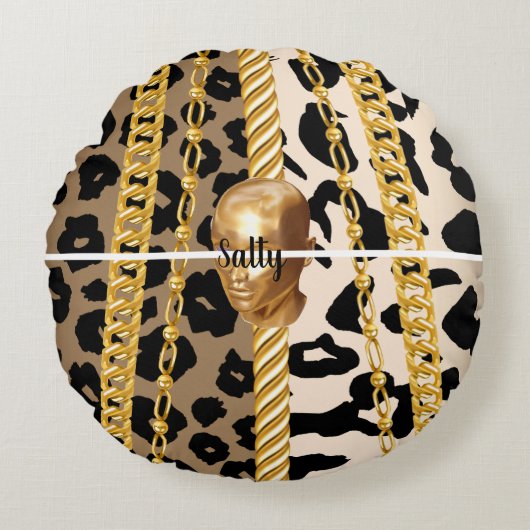 パーソナライズされた誕生日の贈り結婚物 ラウンドクッション (正面)