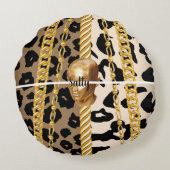 パーソナライズされた誕生日の贈り結婚物 ラウンドクッション (裏面)