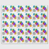 パーソナライズされた誕生日を風船で包む紙 ラッピングペーパー (フラット)