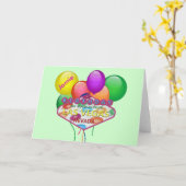 パーソナライズされた誕生日インラスベガスカード カード (黄色い花)