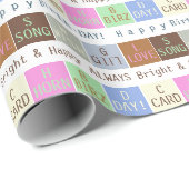 パーソナライズされた誕生日ウィッシュスクウェアラッピング紙 ラッピングペーパー (ロールコーナー)