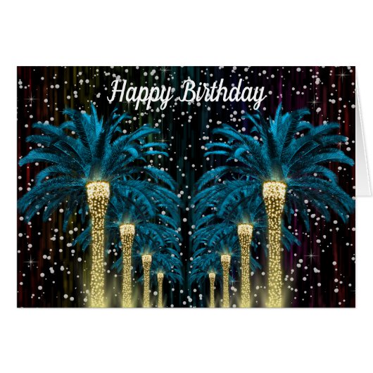 パーソナライズされた誕生日ウィンターパームズ (正面横)