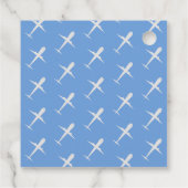 パーソナライズされた誕生日エレガントおもしろい飛行機青 フェイバータグ (裏面)