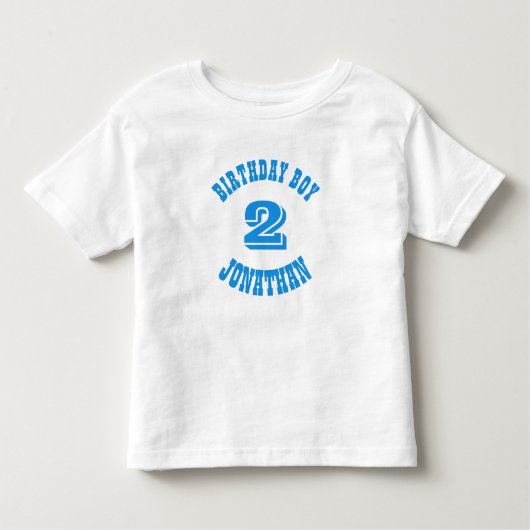 パーソナライズされた誕生日カスタマイズ男の子 トドラーTシャツ (正面)