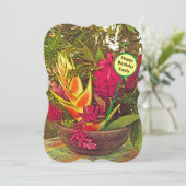 パーソナライズされた誕生日カード鮮やか/熱帯花 (スタンド正面)