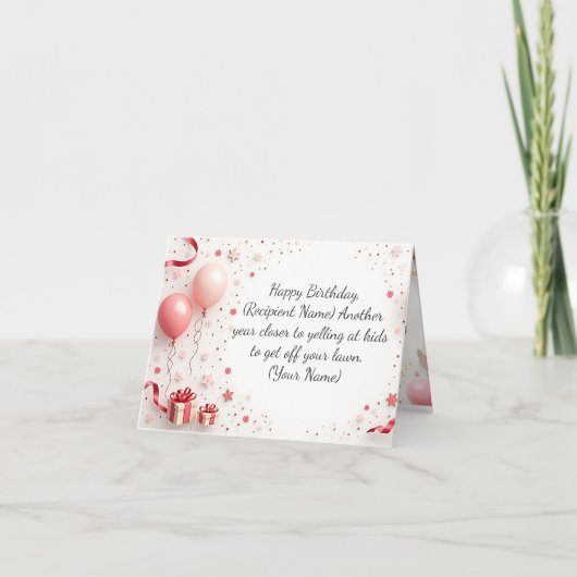 パーソナライズされた誕生日カード – 名前をカスタムする サンキューカード (正面)