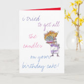 パーソナライズされた誕生日カード – 多くのキャンドル カード (黄色い花)