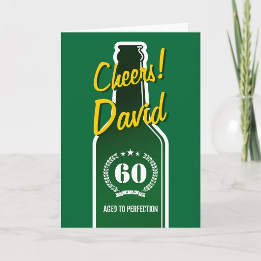 パーソナライズされた誕生日カー男性へド |ビール飲料 カード (正面)