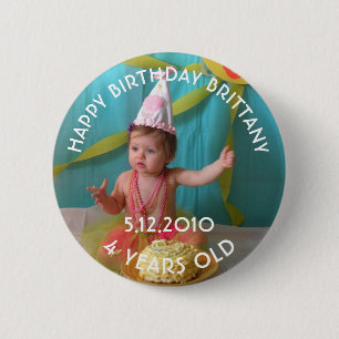 パーソナライズされた誕生日ガールボタン 缶バッジ