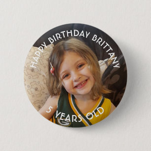 パーソナライズされた誕生日ガールボタン 缶バッジ
