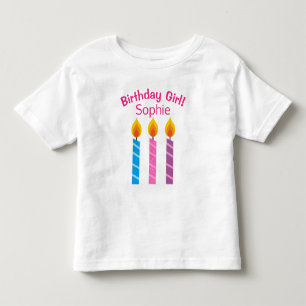 パーソナライズされた誕生日キャンドル幼児Tシャツ トドラーTシャツ