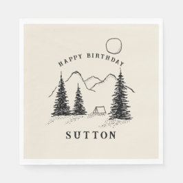 パーソナライズされた誕生日キャンプ スタンダードランチョンナプキン