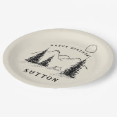 パーソナライズされた誕生日キャンプ ペーパープレート (アングル)