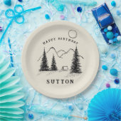 パーソナライズされた誕生日キャンプ ペーパープレート (パーティー)