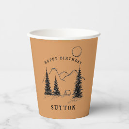 パーソナライズされた誕生日キャンプ 紙コップ