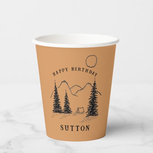 パーソナライズされた誕生日キャンプ 紙コップ (正面)
