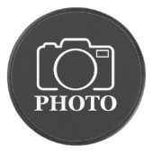 パーソナライズされた誕生日ギフトアイディア写真のアップロード アイスホッケーパック (正面)