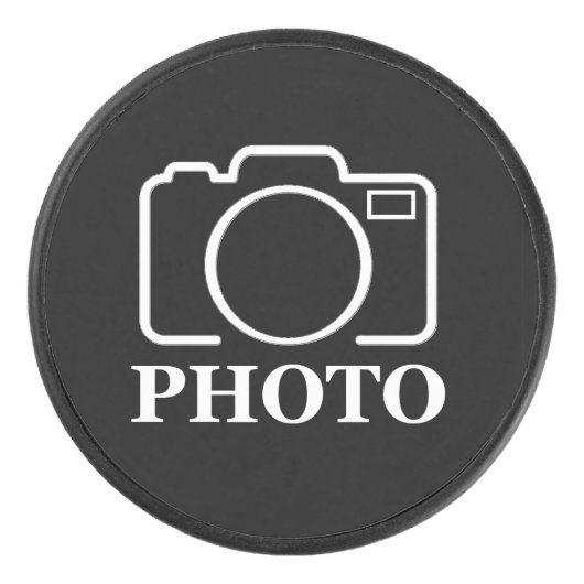 パーソナライズされた誕生日ギフトアイディア写真のアップロード アイスホッケーパック (正面)