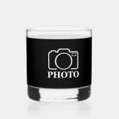 パーソナライズされた誕生日ギフトアイディア写真のアップロード ウイスキーグラス (正面)