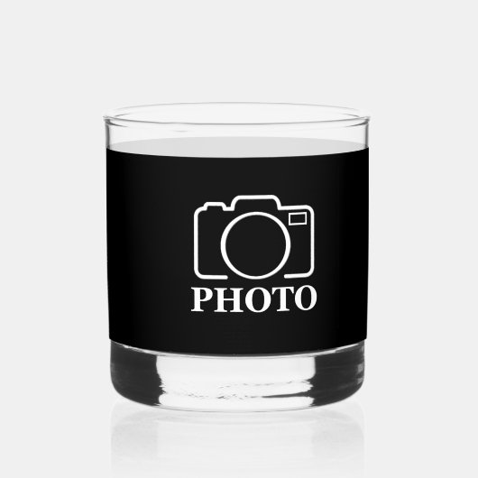 パーソナライズされた誕生日ギフトアイディア写真のアップロード ウイスキーグラス (正面)