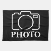 パーソナライズされた誕生日ギフトアイディア写真のアップロード キッチンタオル (横)