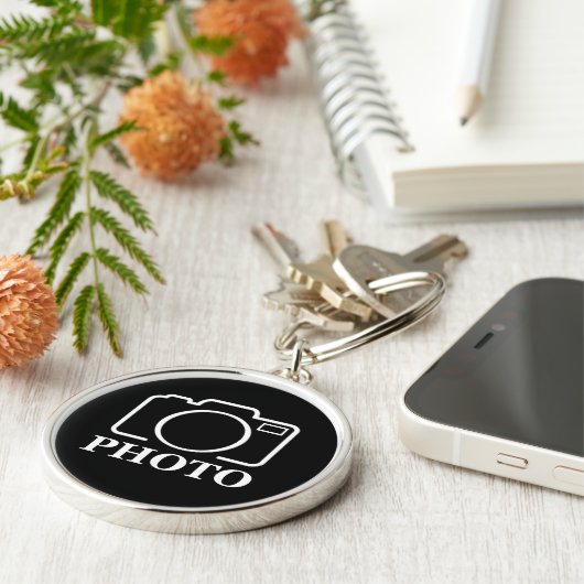 パーソナライズされた誕生日ギフトアイディア写真のアップロード キーホルダー (側面)