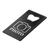 パーソナライズされた誕生日ギフトアイディア写真のアップロード クレジットカード栓抜き (正面アングル)