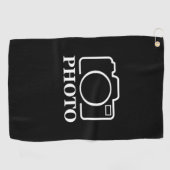 パーソナライズされた誕生日ギフトアイディア写真のアップロード ゴルフタオル (横)