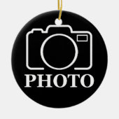 パーソナライズされた誕生日ギフトアイディア写真のアップロード セラミックオーナメント (正面)