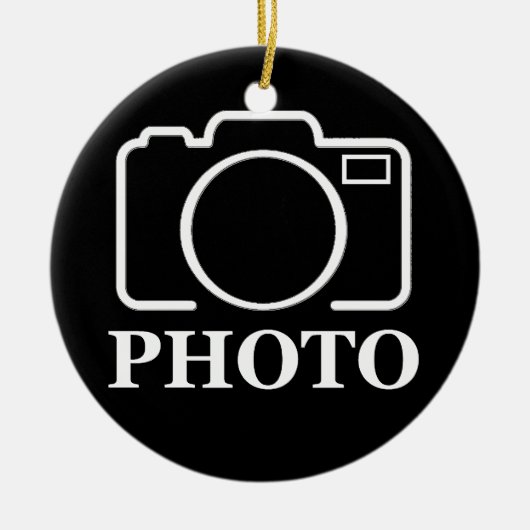 パーソナライズされた誕生日ギフトアイディア写真のアップロード セラミックオーナメント (正面)