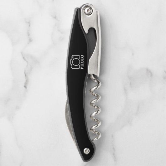 パーソナライズされた誕生日ギフトアイディア写真のアップロード ソムリエナイフ (裏面)