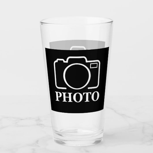 パーソナライズされた誕生日ギフトアイディア写真のアップロード タンブラーグラス (正面)