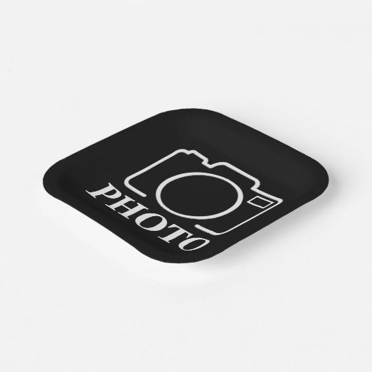 パーソナライズされた誕生日ギフトアイディア写真のアップロード ペーパープレート (傾斜あり)