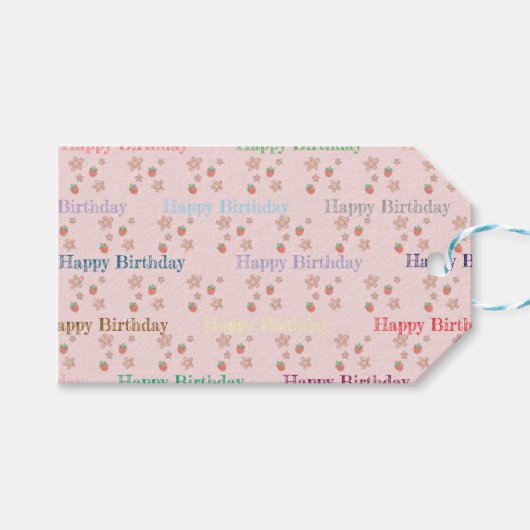 パーソナライズされた誕生日ギフトラベル-カスタムメッセージ ギフトタグ (正面(横))