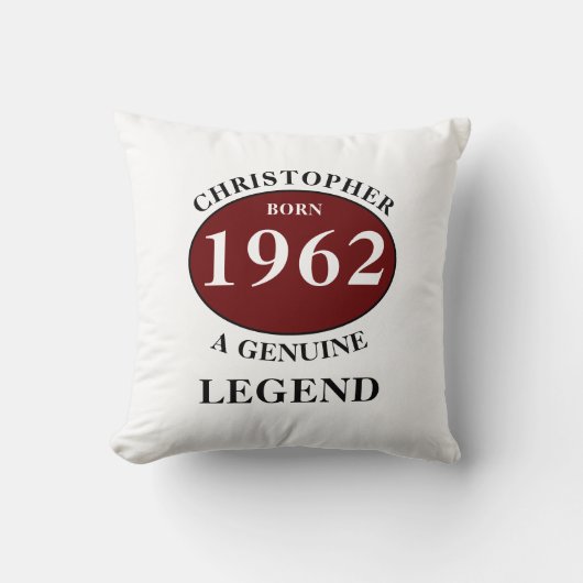 パーソナライズされた誕生日ギフト名の追加年生まれ クッション (正面)