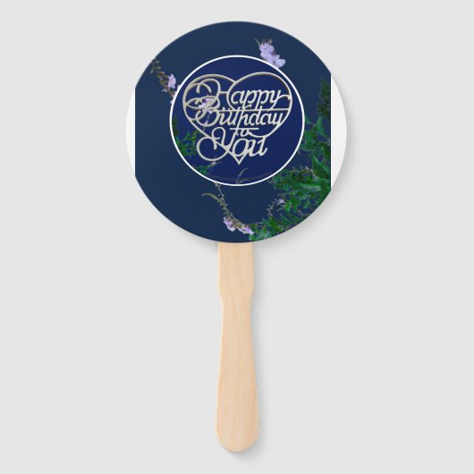 パーソナライズされた誕生日ギフト手扇 ハンドファン (裏面)