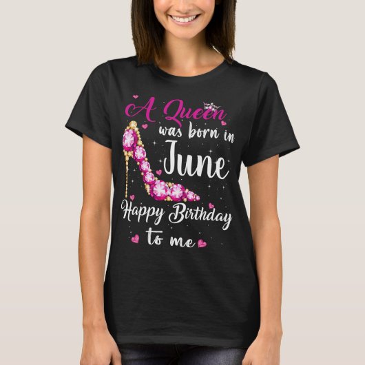 パーソナライズされた誕生日クイーンハッピーバースデー Tシャツ (正面)