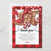 パーソナライズされた誕生日クッキーとココアクリスマス サンキューカード (正面)